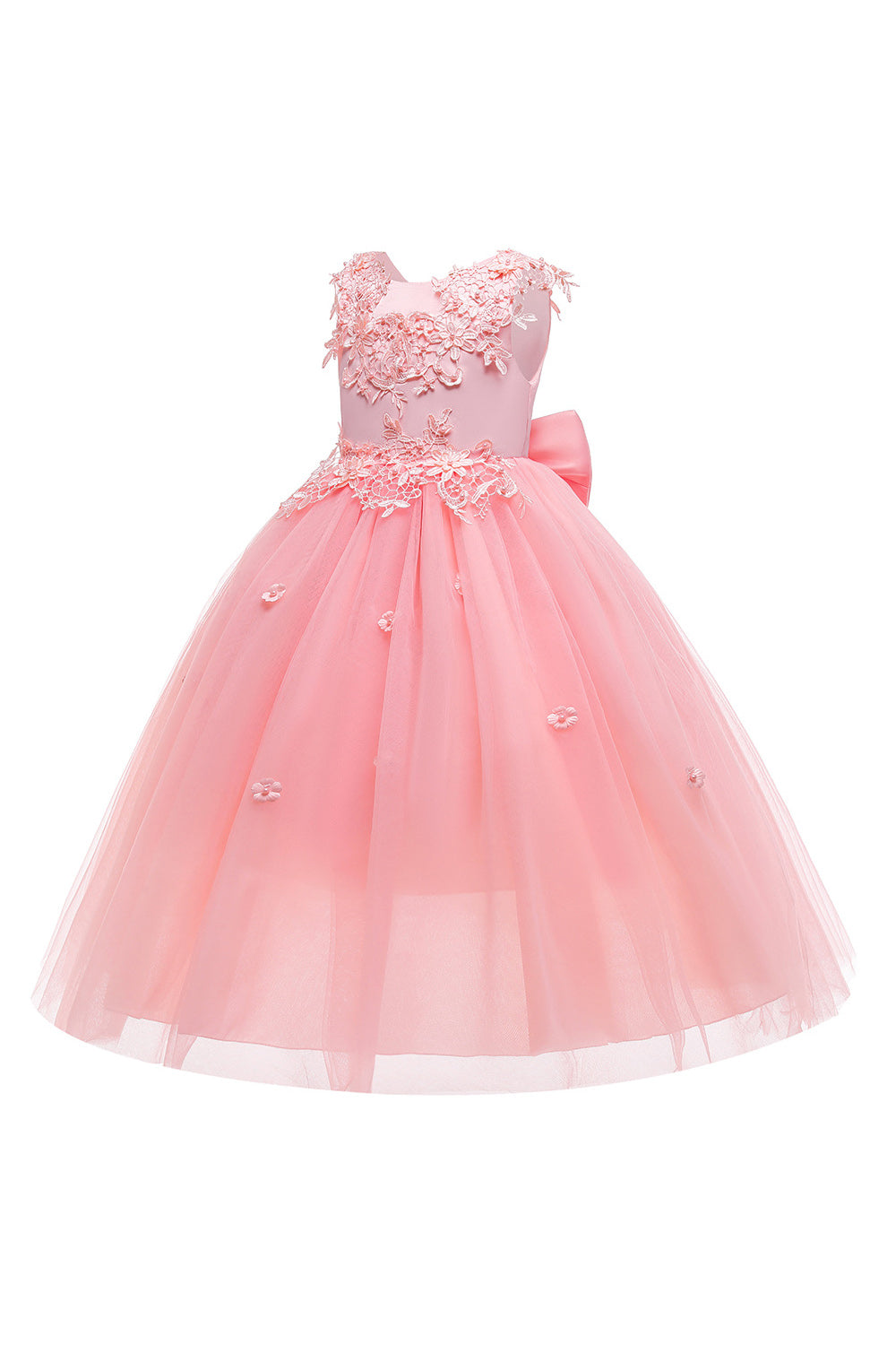 Hvid ukrudt blomst pige kjole med sløjfe