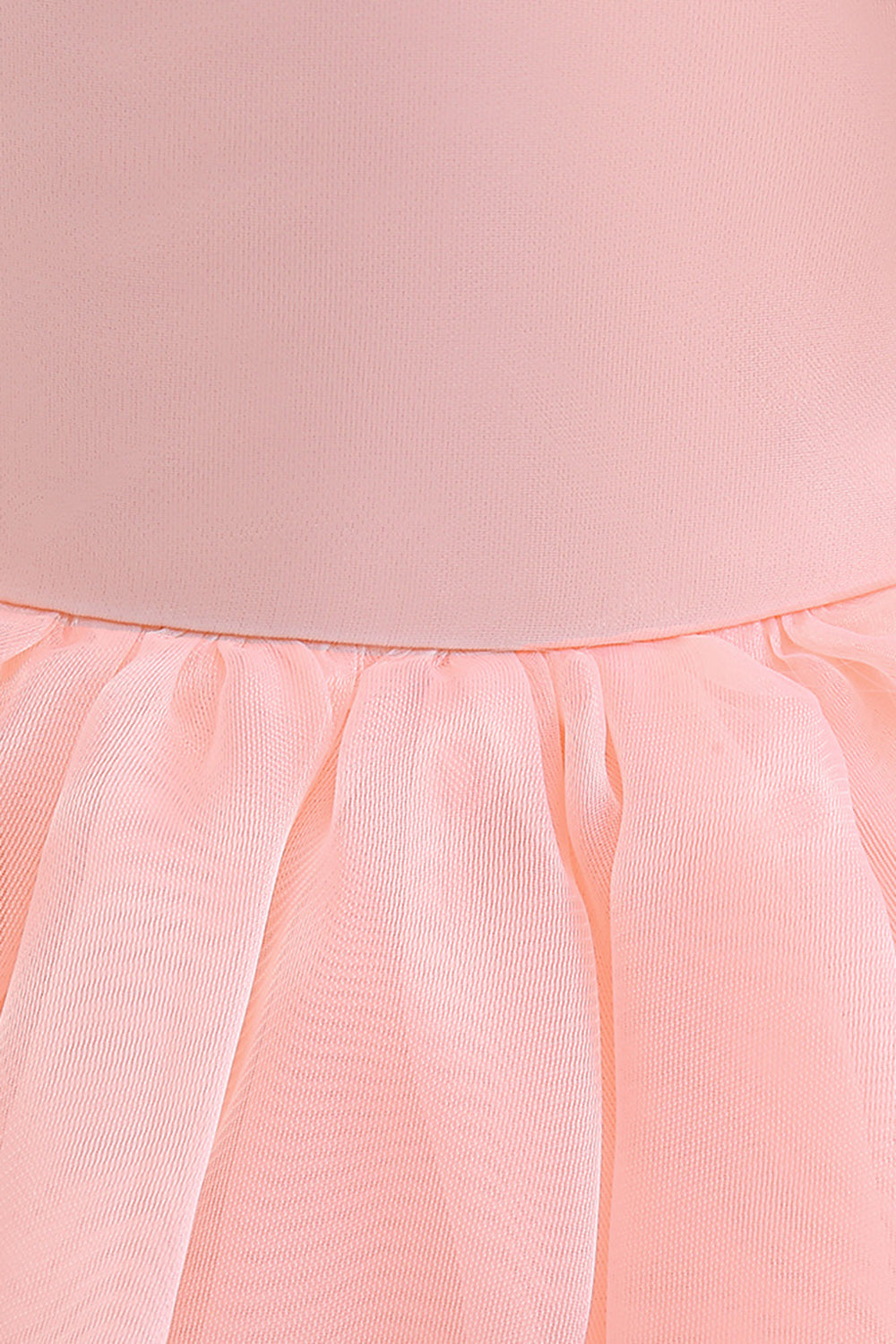 Hvid tyl A Line Flower Girl Kjole med pufærmer