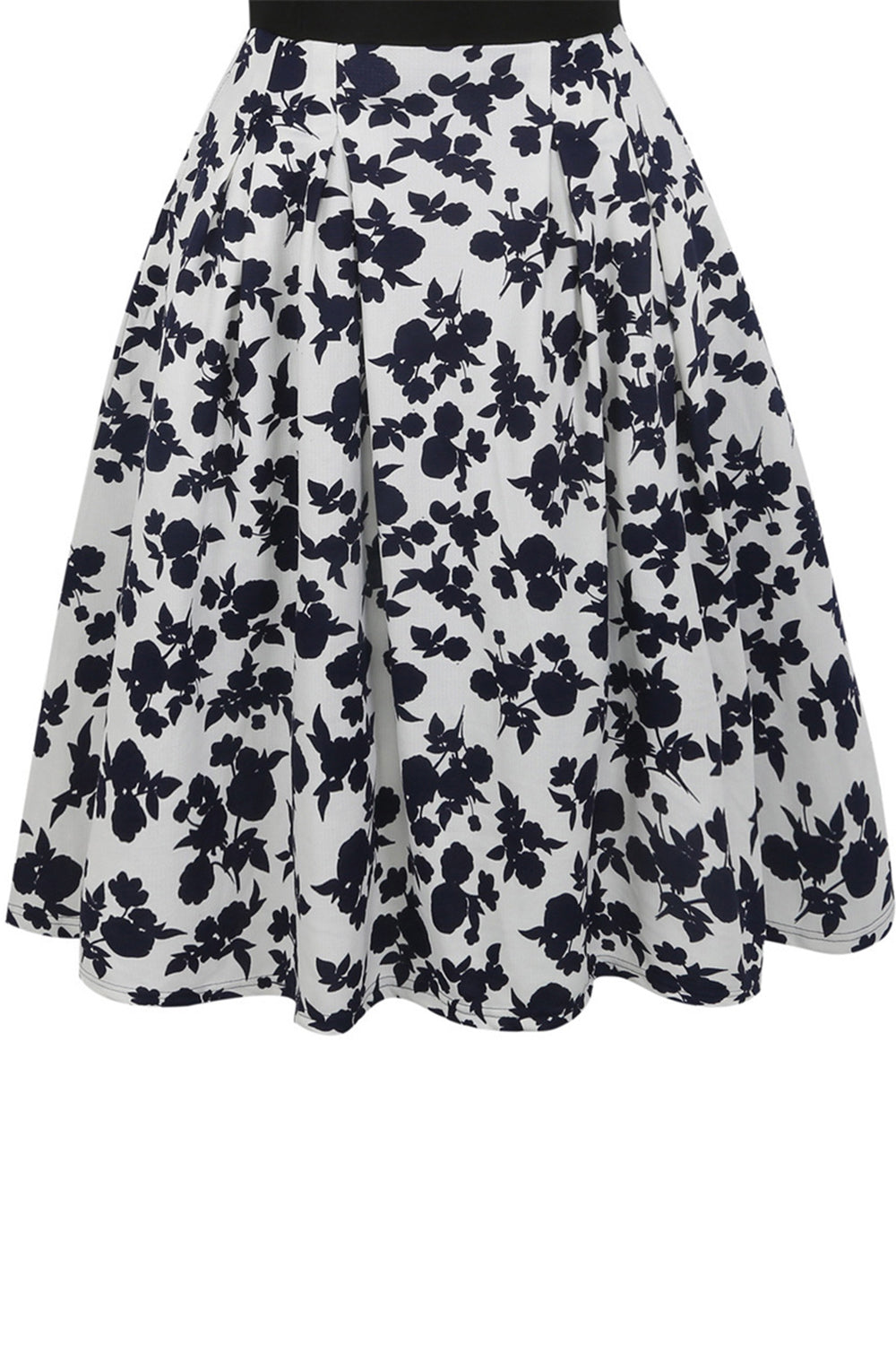 Kjole med bådhals trykt i sort kjole fra 1950'erne med korte ærmer