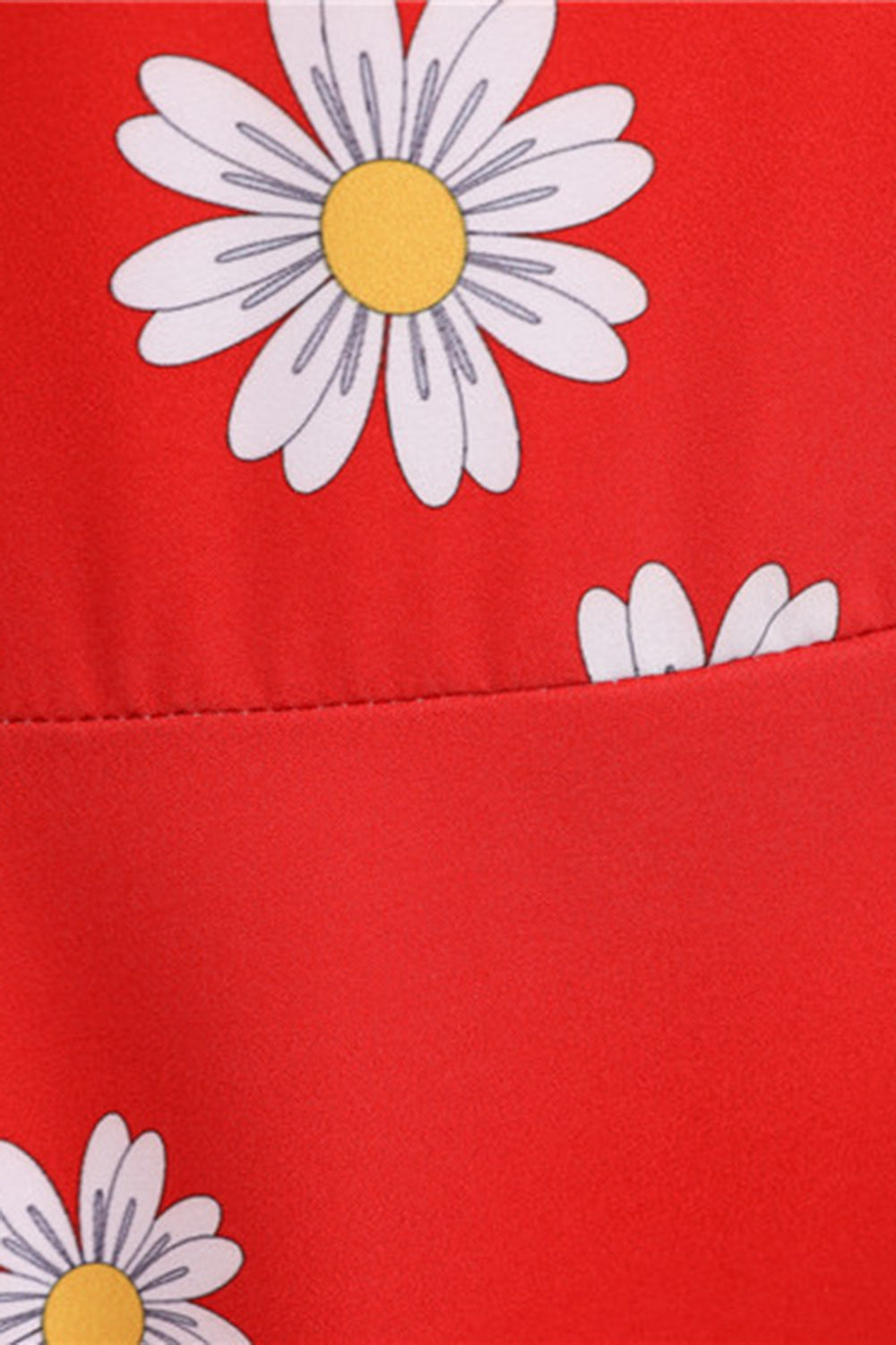 Ærmeløs trykt gul kjole fra 1950'erne