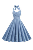 Halter Red Polka Dots 1950'erne kjole