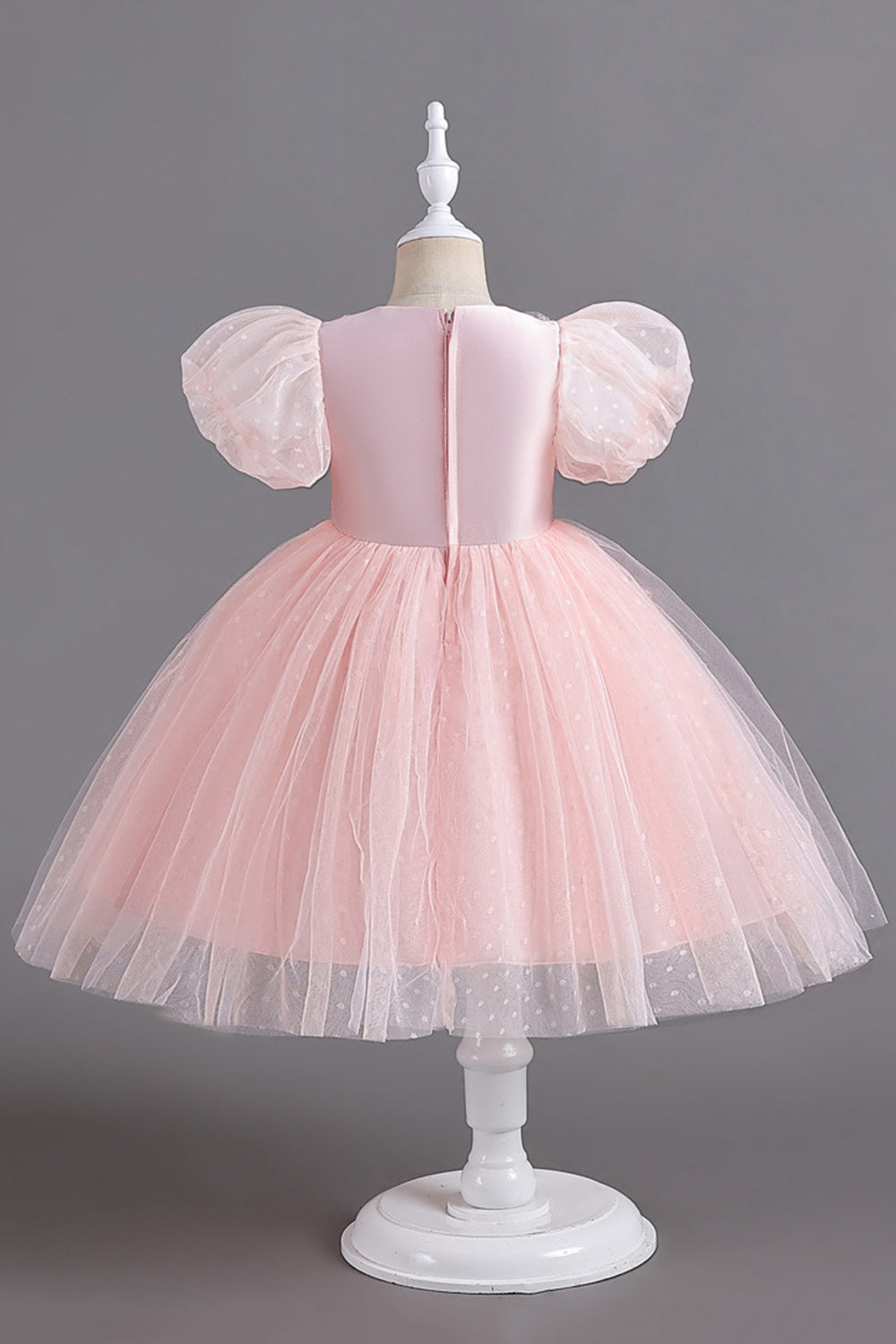 Blå rund hals pufærmer piger kjoler