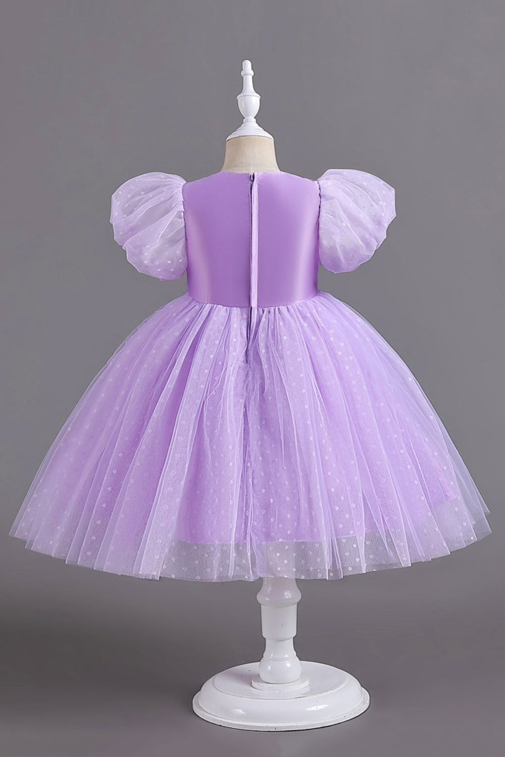 Blå rund hals pufærmer piger kjoler