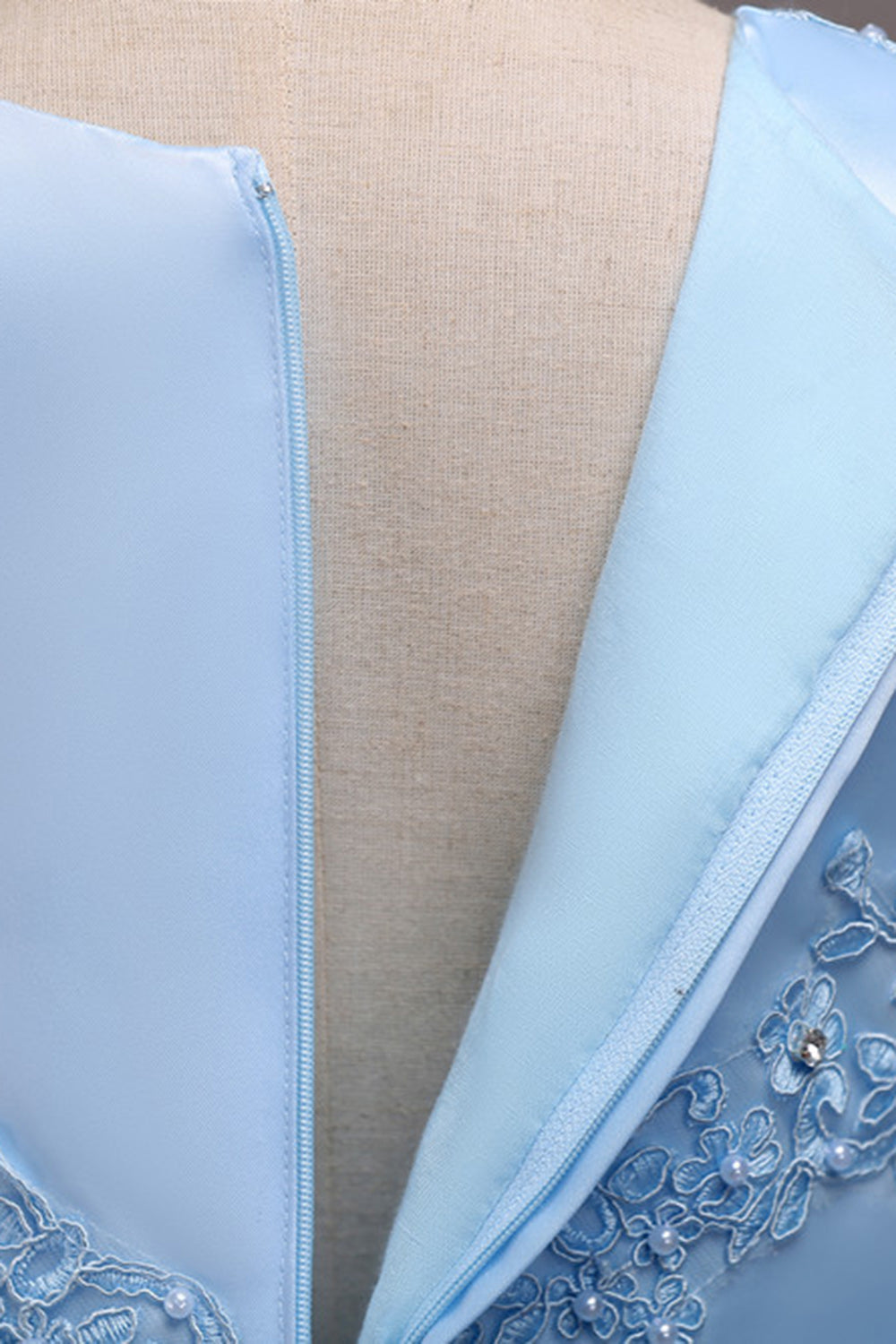 Mørkeblå Høj Lav Applikationer Piger Kjoler