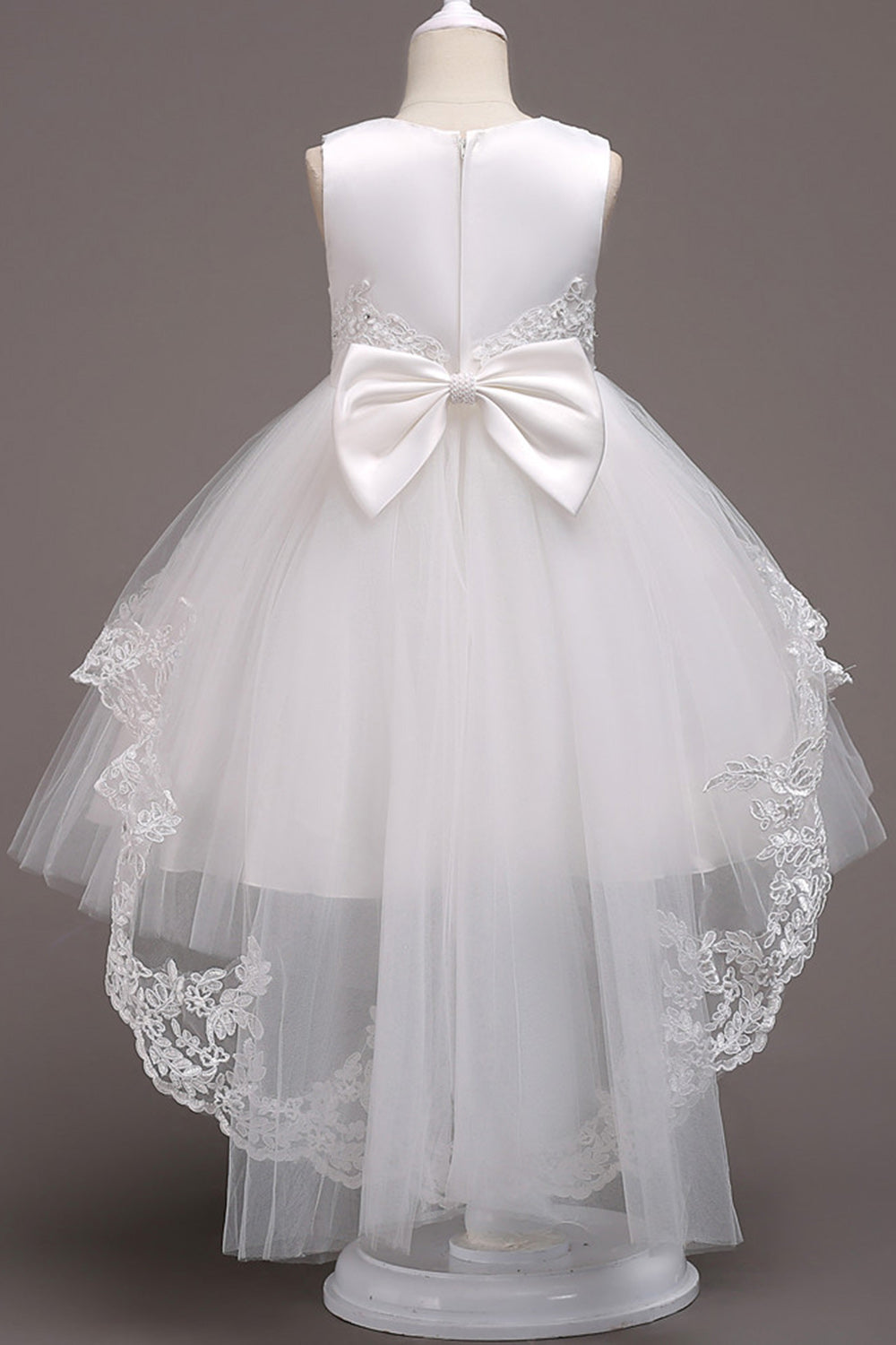 Mørkeblå Høj Lav Applikationer Piger Kjoler