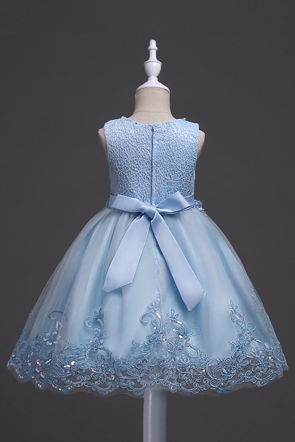 Hvid rund hals perler A Line piger kjoler