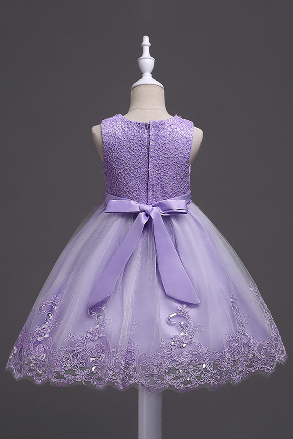 Hvid rund hals perler A Line piger kjoler