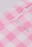 Pink Plaid Pin Up Vintage 1950'erne Kjole