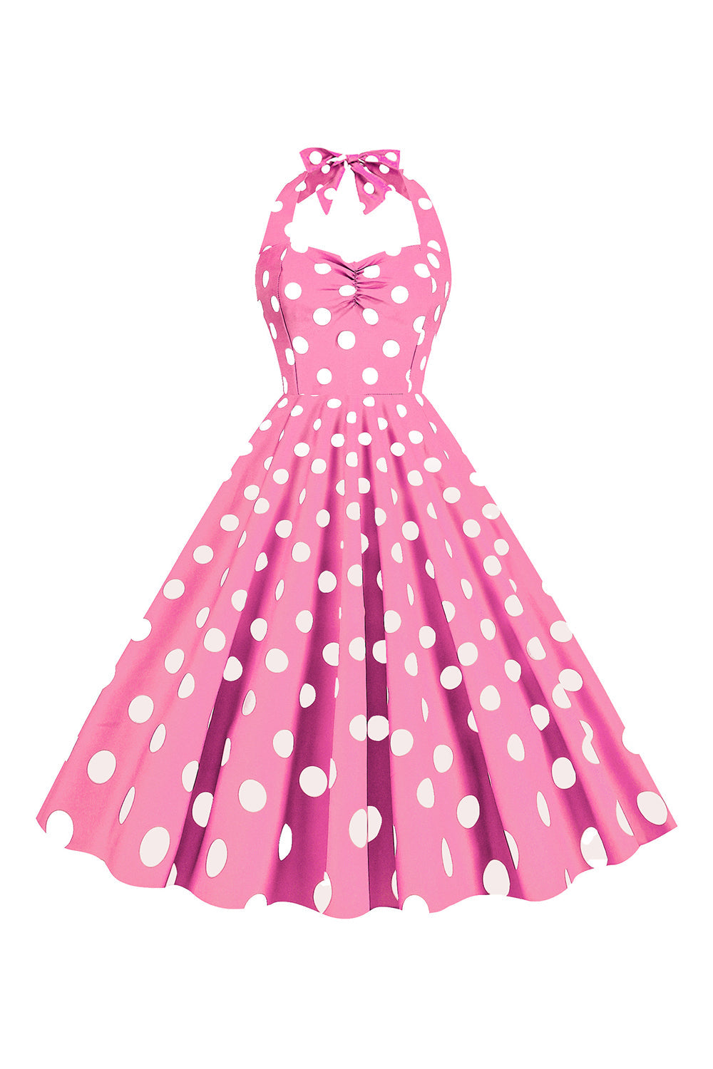 Pink Polka Dots Pin Up Vintage 1950'erne Kjole