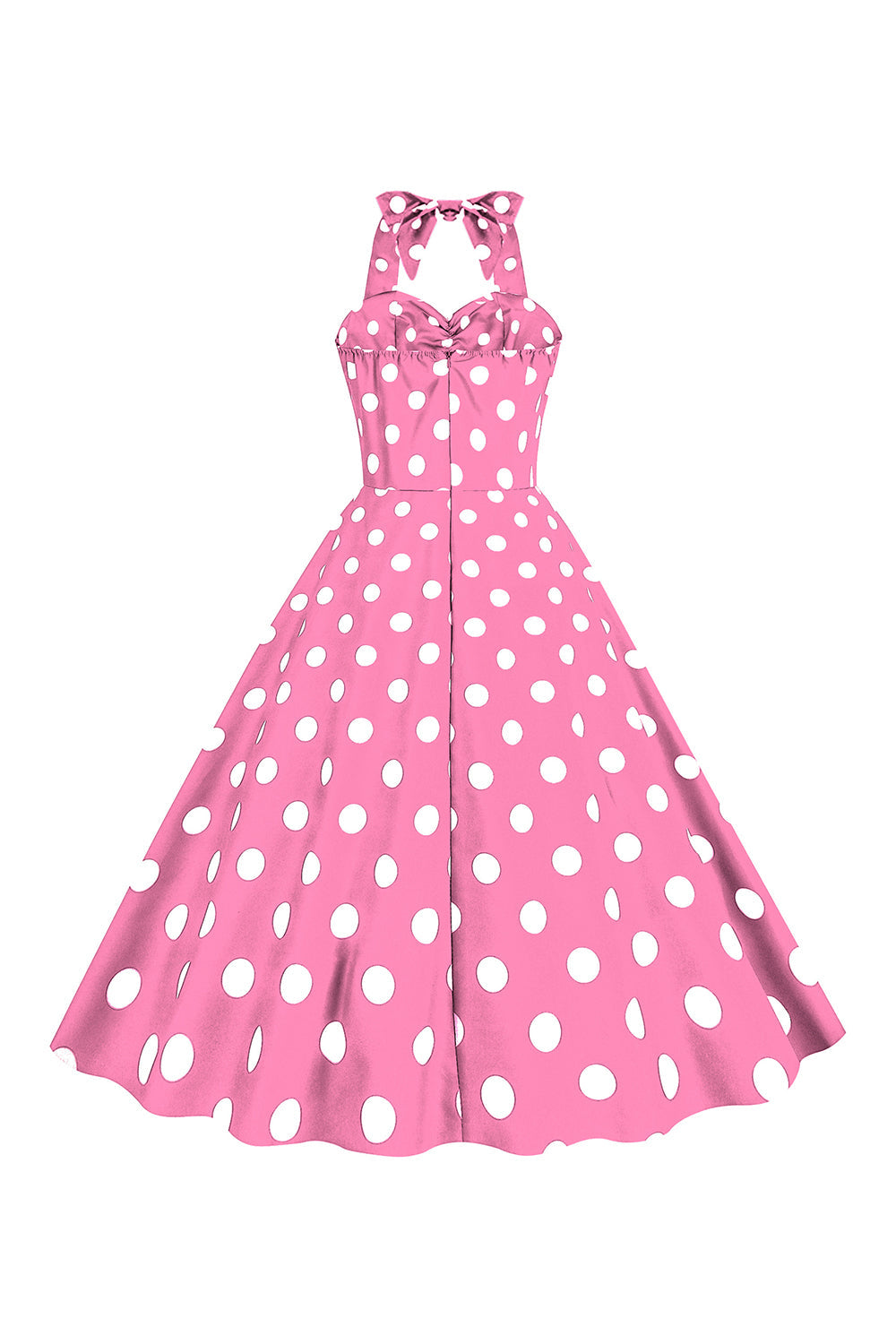 Pink Polka Dots Pin Up Vintage 1950'erne Kjole
