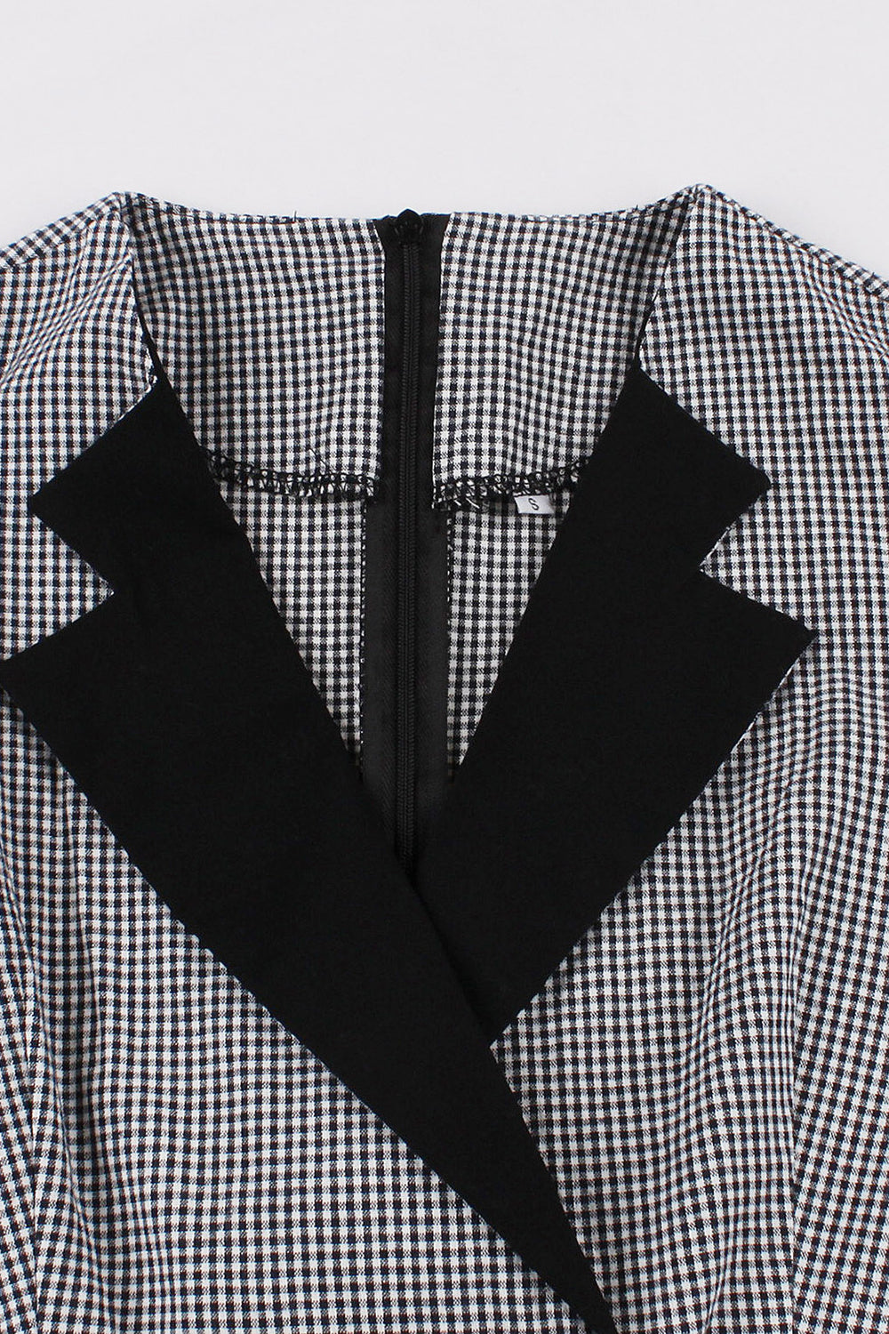 Langærmet Plaid Swing 1950'erne kjole med bælte