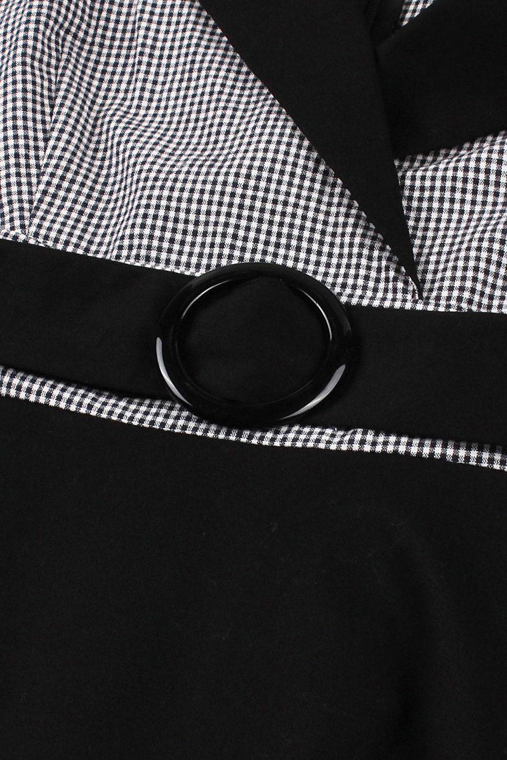 Langærmet Plaid Swing 1950'erne kjole med bælte