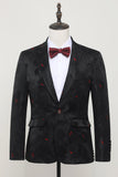 Hakket revers enkeltbrystet sort blazer