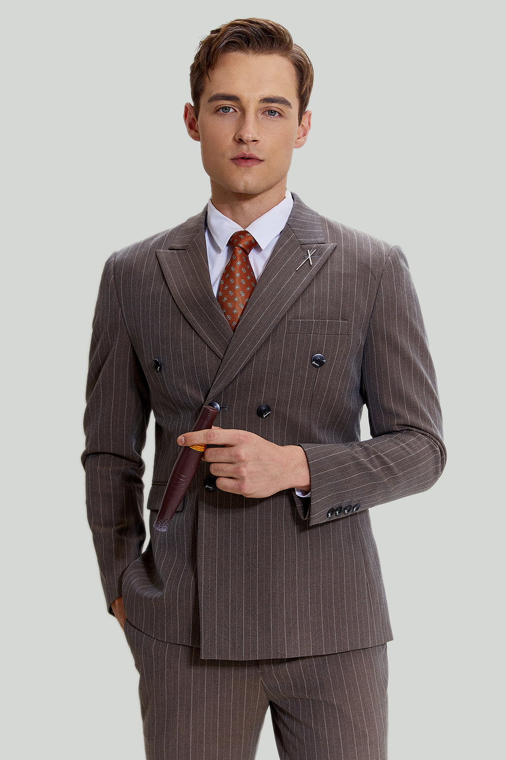 Kaffe Pinstripe 3 delt Mænds Prom Homecoming Suits