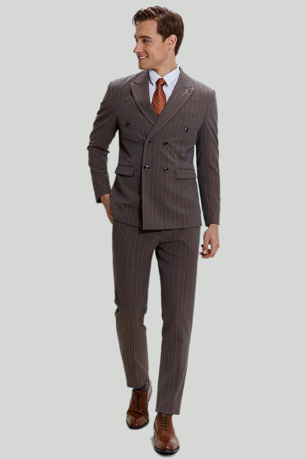 Kaffe Pinstripe 3 delt Mænds Prom Homecoming Suits