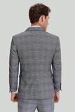 Grå Plaid Wide Peak Revers 3-delt single breasted herredragter