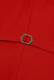 Rød single breasted sjal revers herredragt vest