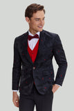 Hakket revers enkeltbrystet sort blazer
