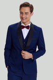 Navy 3-delt One Button Slim Fit Homecoming Suits til mænd
