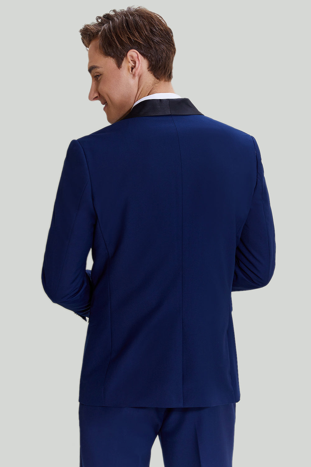 Navy 3-delt One Button Slim Fit Homecoming Suits til mænd