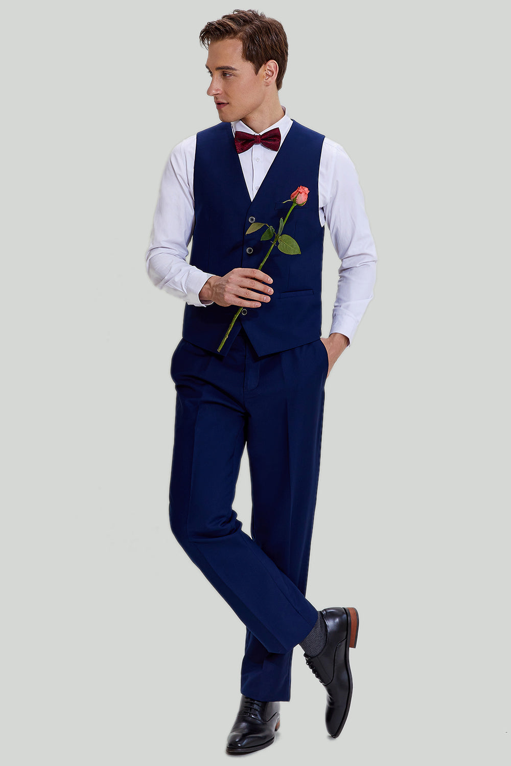 Navy 3-delt One Button Slim Fit Homecoming Suits til mænd