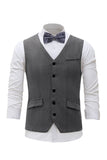 Sort Single Breasted Shawl Revers Herre Habit Vest
