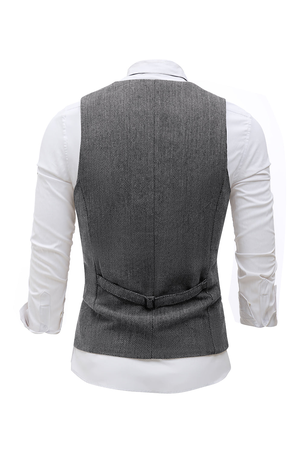 Sort Single Breasted Shawl Revers Herre Habit Vest