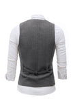 Sort Single Breasted Shawl Revers Herre Habit Vest