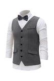 Sort Single Breasted Shawl Revers Herre Habit Vest