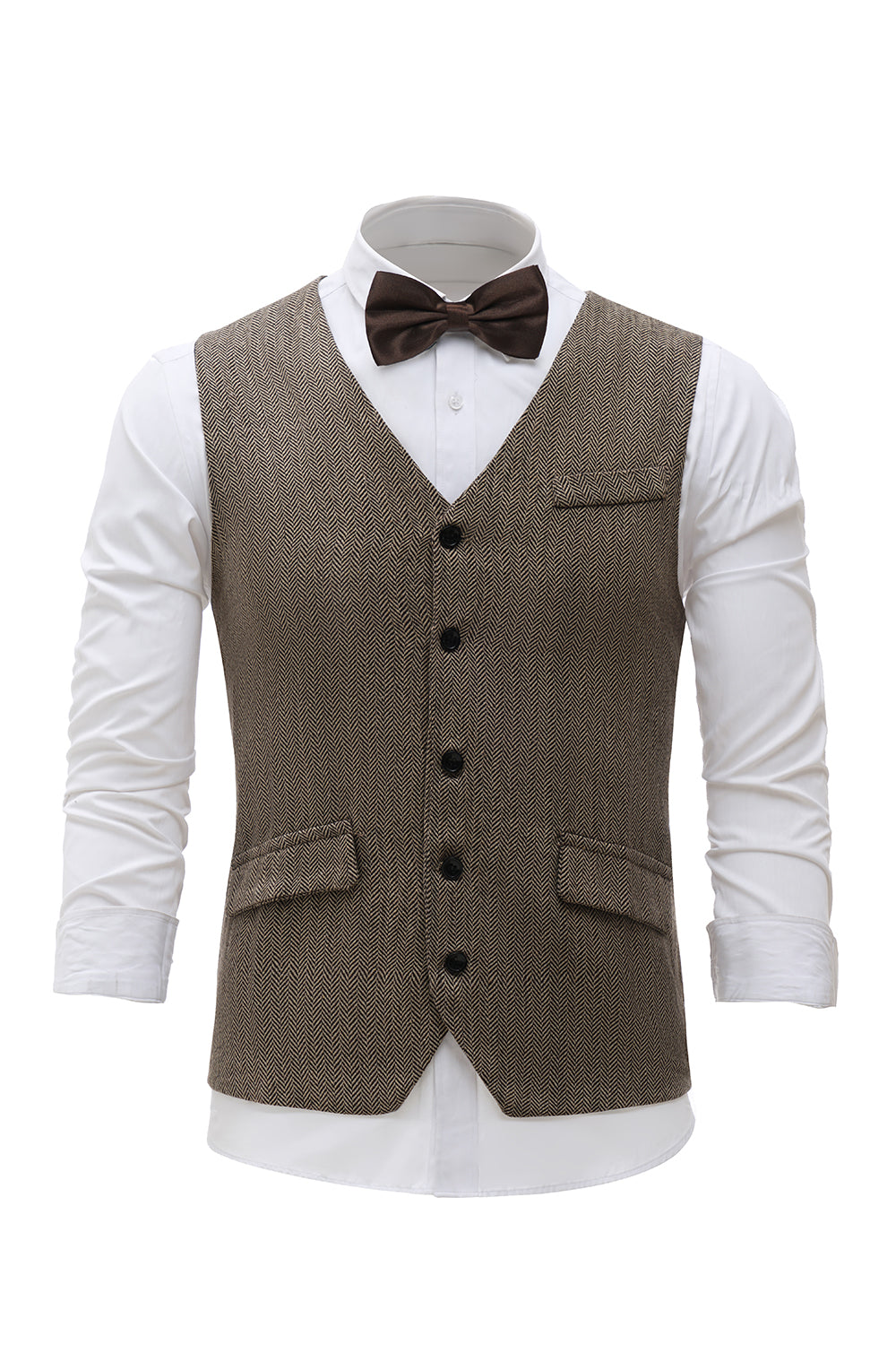 Sort Single Breasted Shawl Revers Herre Habit Vest