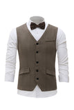 Sort Single Breasted Shawl Revers Herre Habit Vest