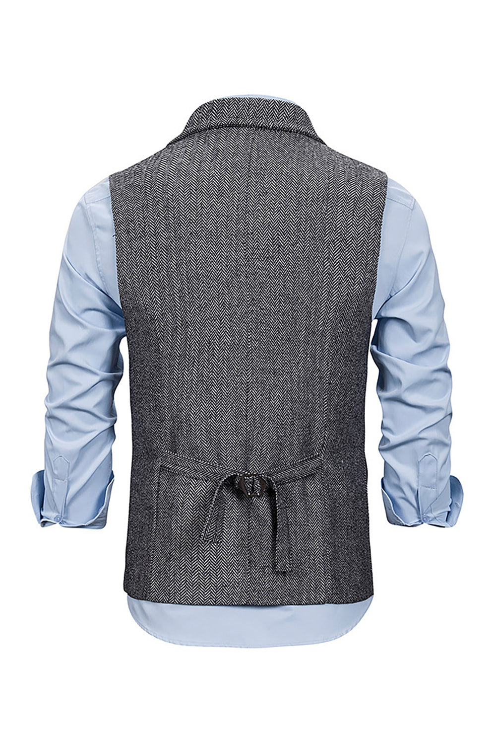 Brun Tweed Single Breasted Notched Revers Herre Habit Vest