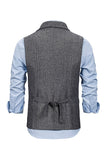 Brun Tweed Single Breasted Notched Revers Herre Habit Vest