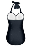 Sort One Piece Halter Badedragt