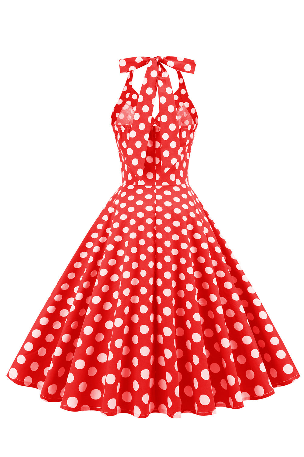 Rød knap Polka Prikker 1950'erne Pin Up Dress