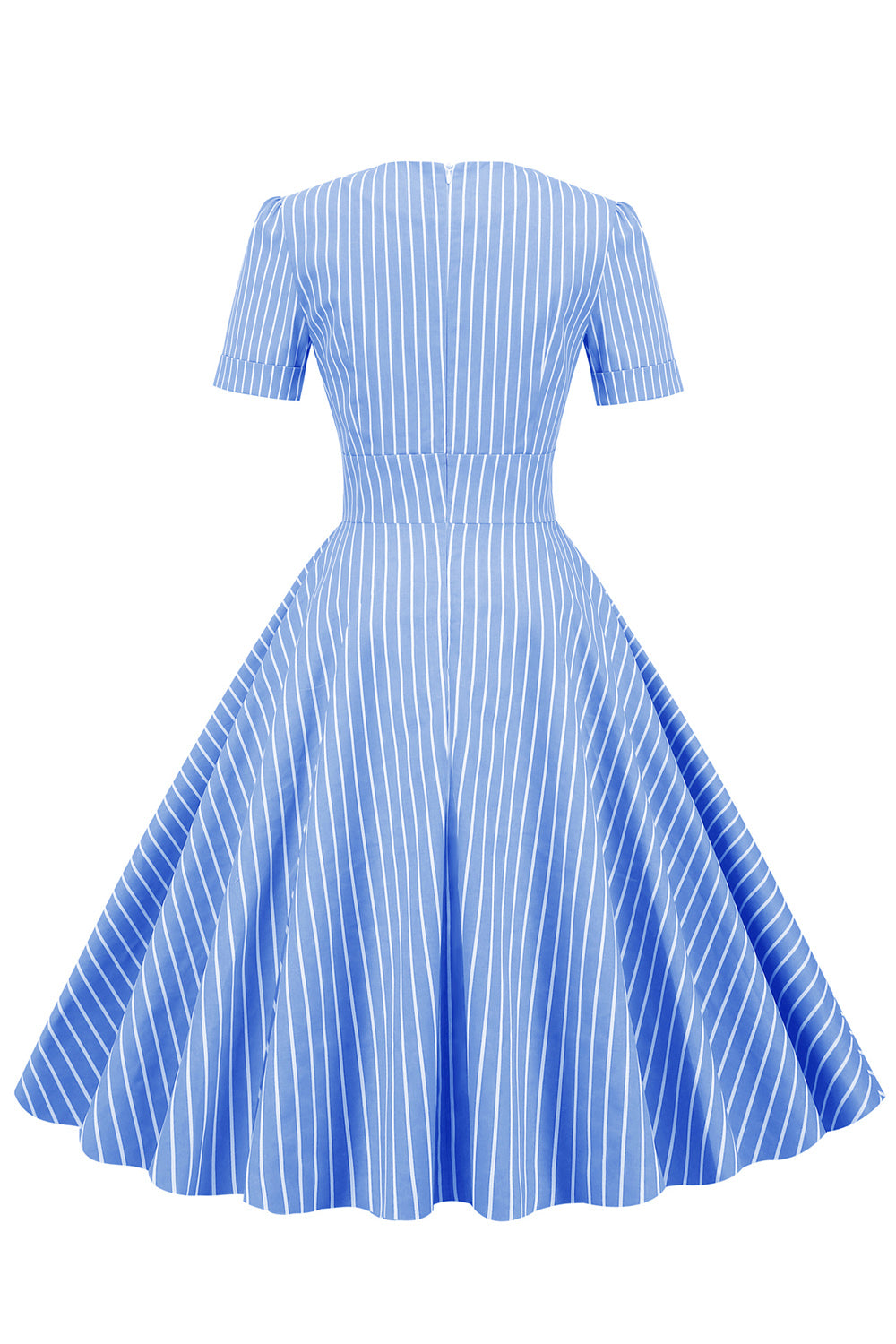 Striber Korte ærmer 1950'erne Swing Dress