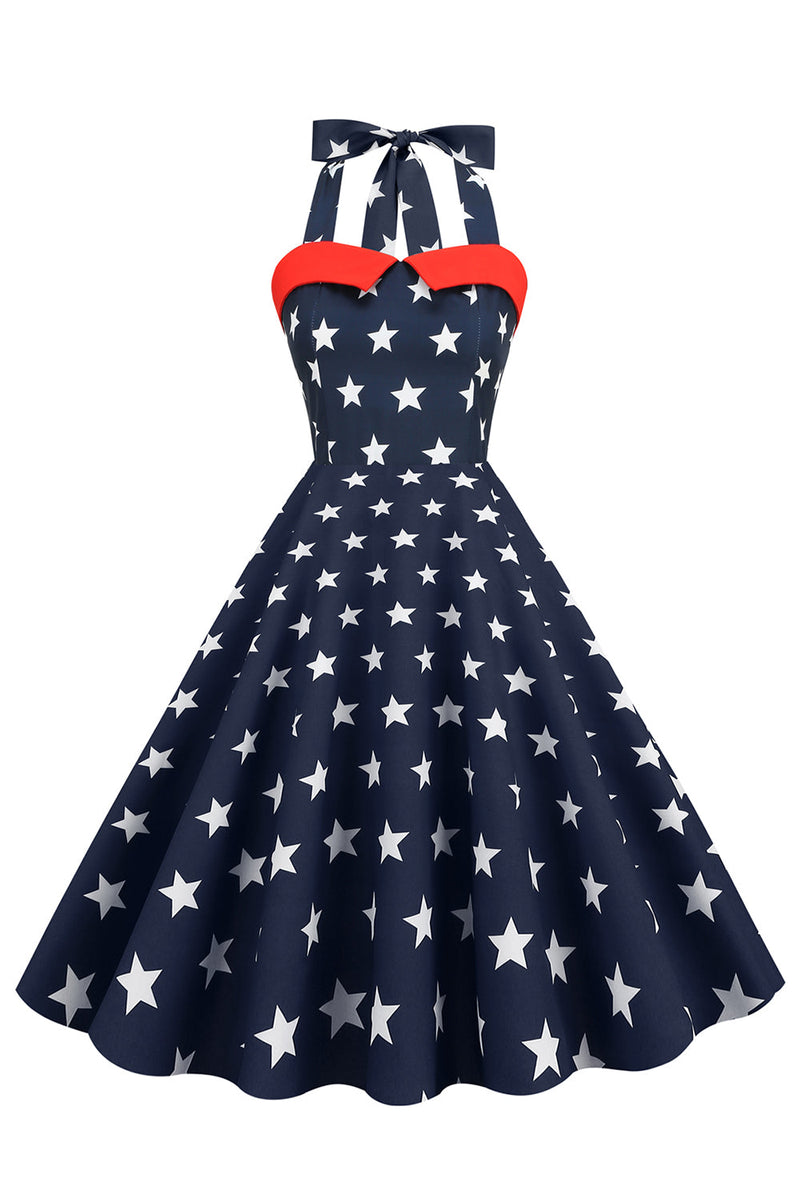 konservativ Ambassadør give Zapaka Kvinder Navy Vintage Kjole Retro Style Halter 1950'erne Kjole –  ZAPAKA DA