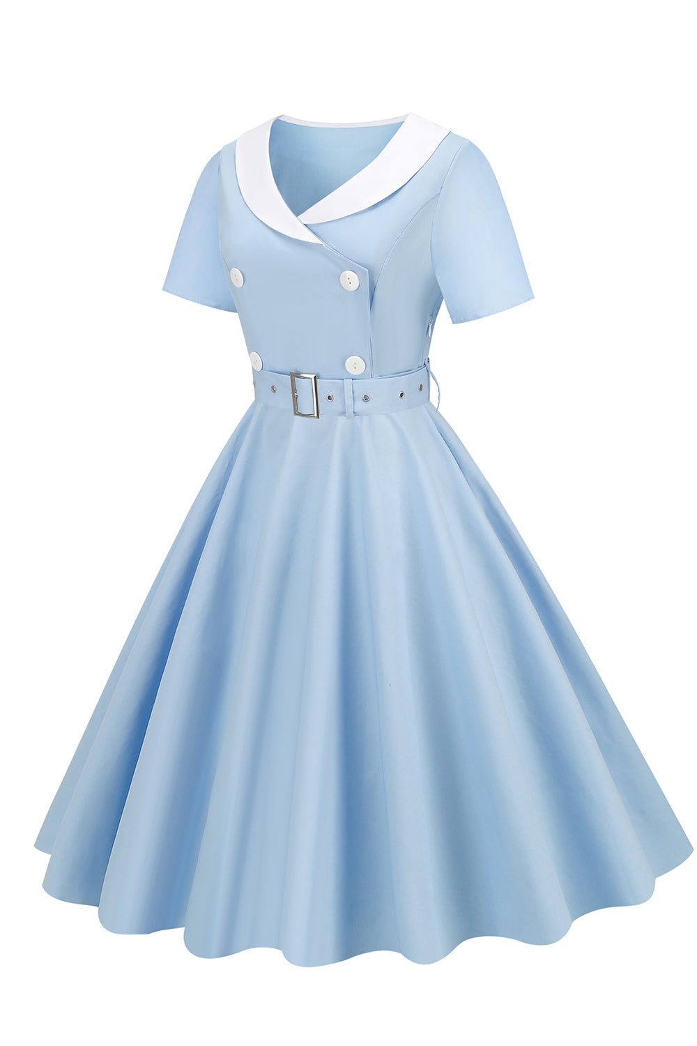 Sort gyngekjole fra 1950'erne med bælte