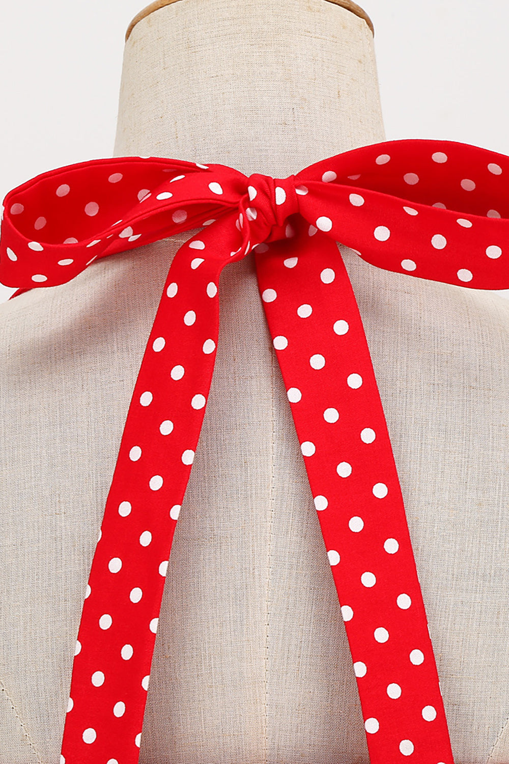 Retro stil Halter Red Polka Dots 1950'erne Kjole