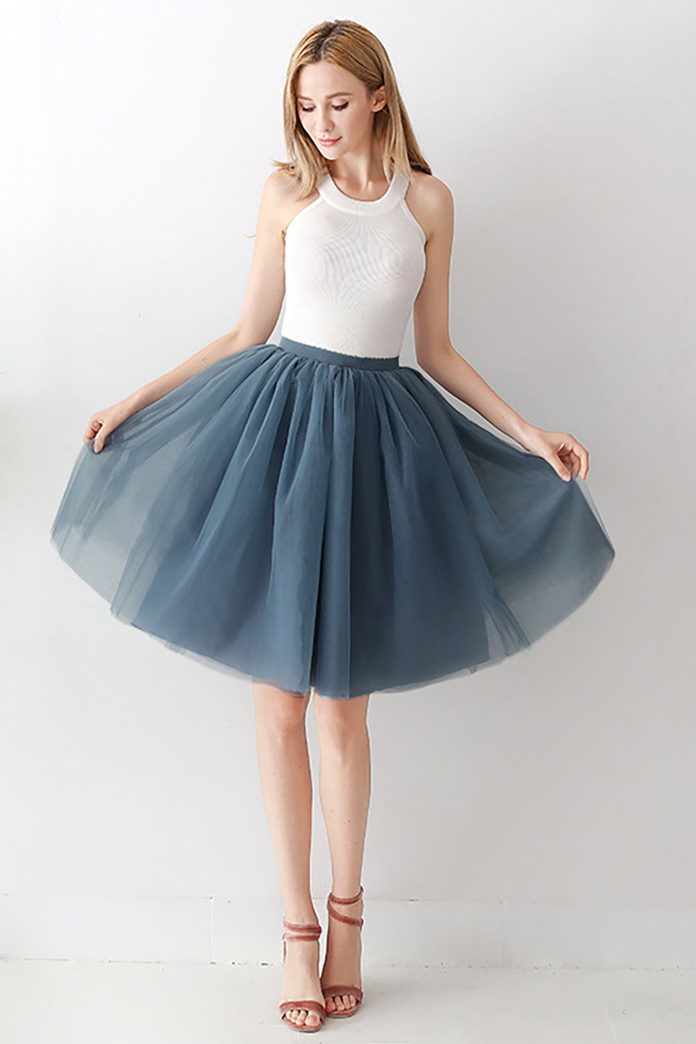 Klassisk elastisk 5 lags Tulle Tutu nederdel