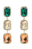 Grønne Rhinestone Beaded Party Øreringe