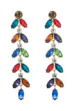 Farverige Rhinestone blade øreringe