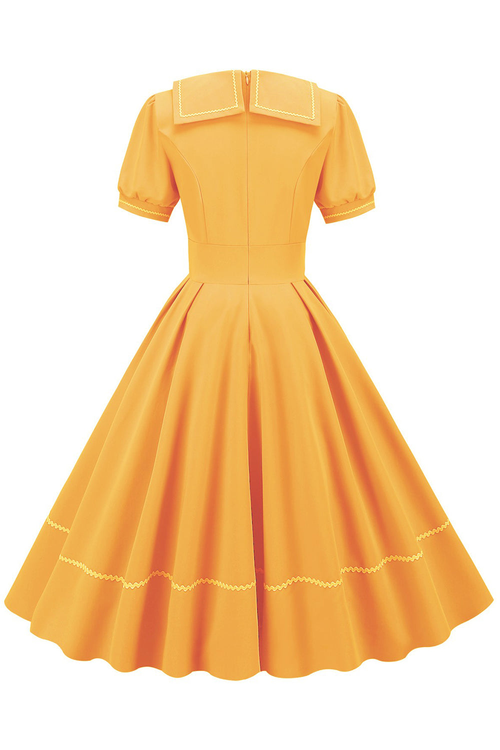 Retro Style Blå 1950'er kjole med korte ærmer