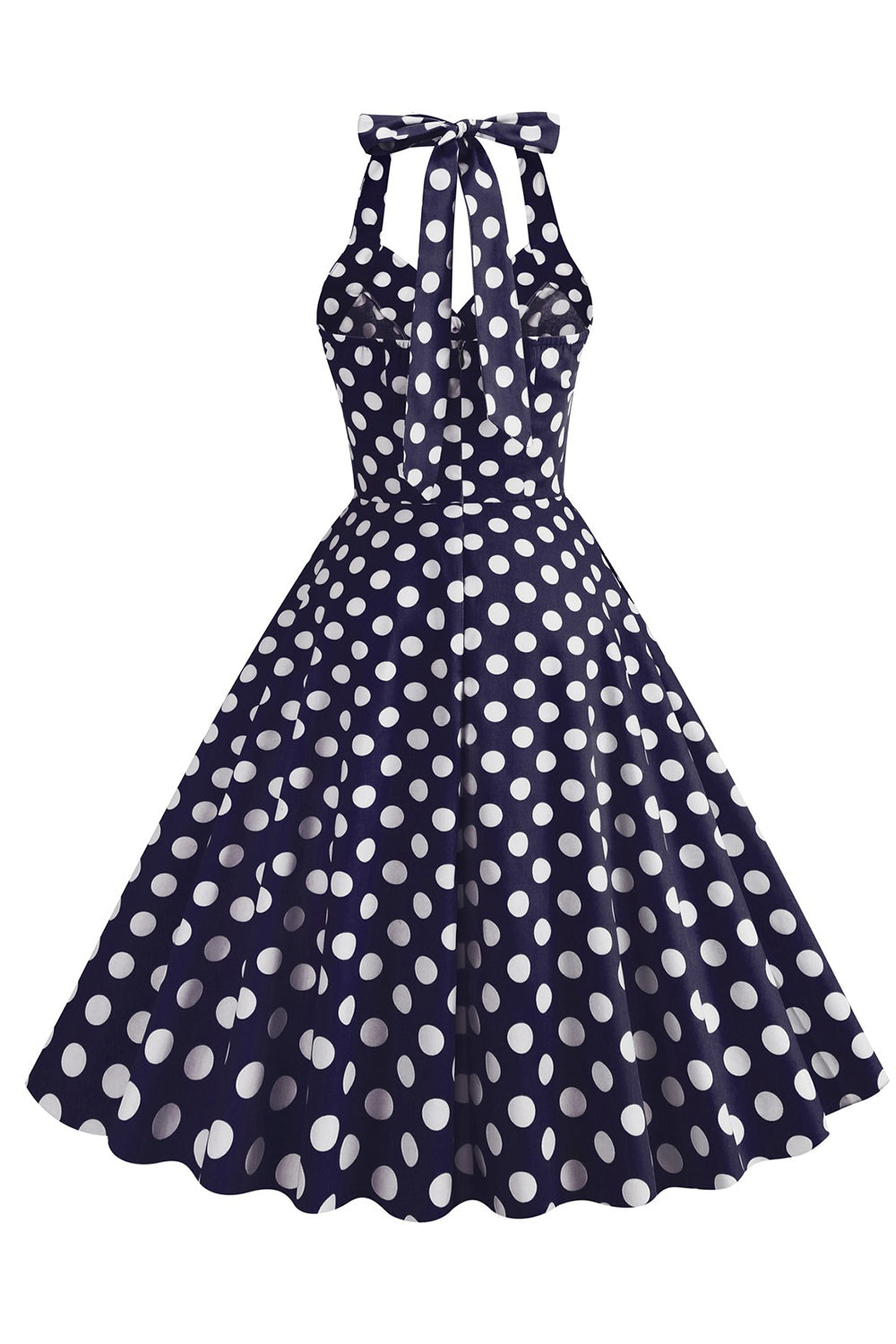 Hepburn Style Polka Dots Blå 1950'er kjole