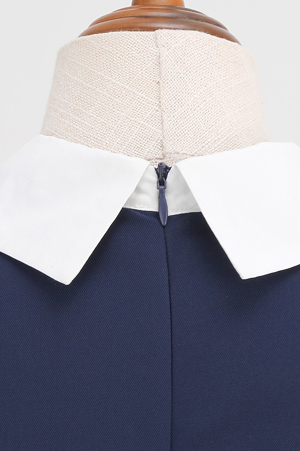 Jewel Neck Navy 1950'erne kjole med Bowknot