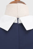 Jewel Neck Navy 1950'erne kjole med Bowknot