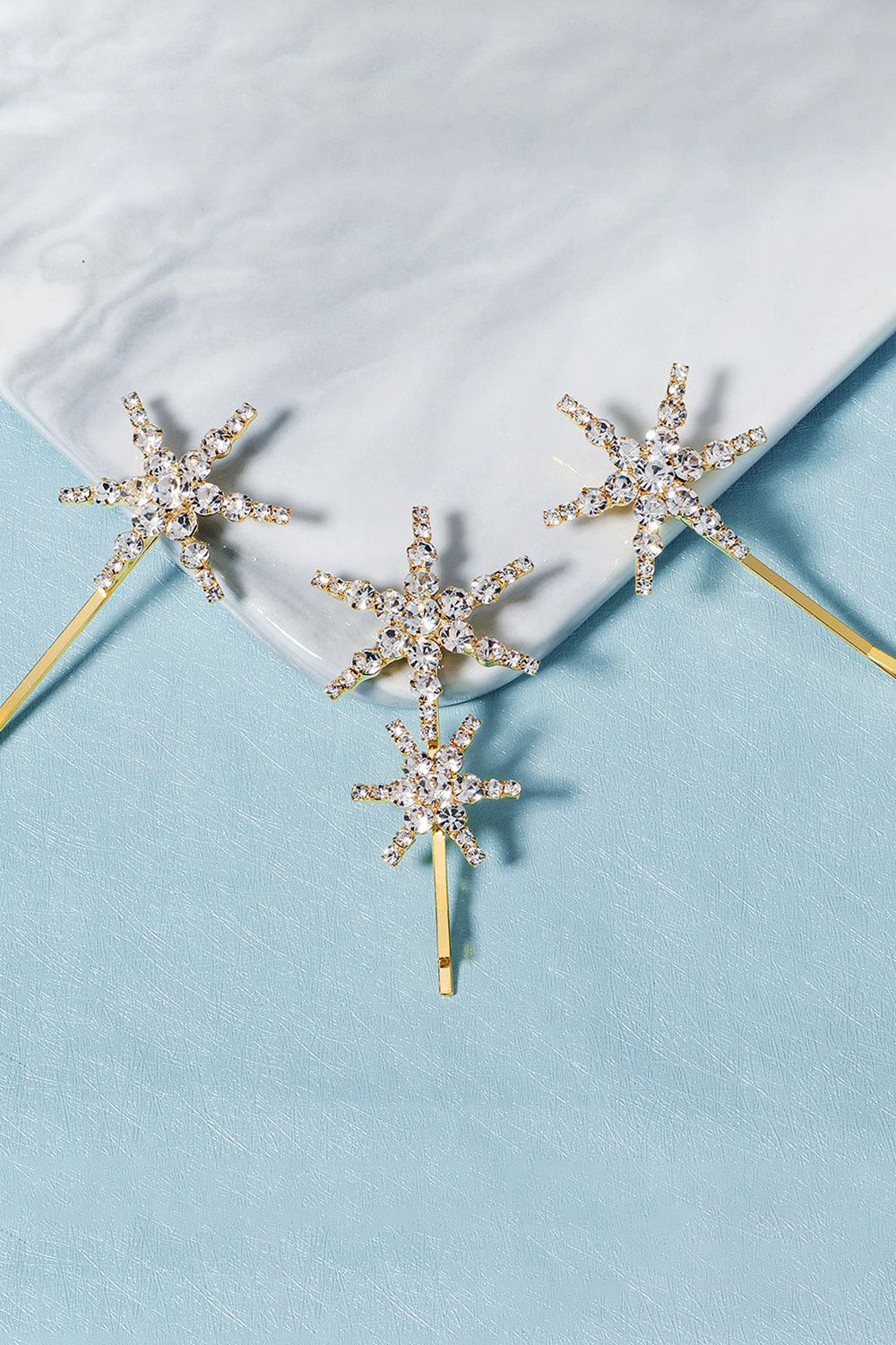Simple Star Golden Rhinestones hårklemme