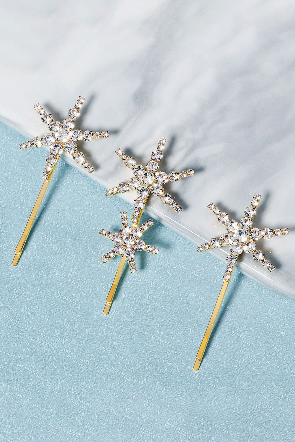 Simple Star Golden Rhinestones hårklemme