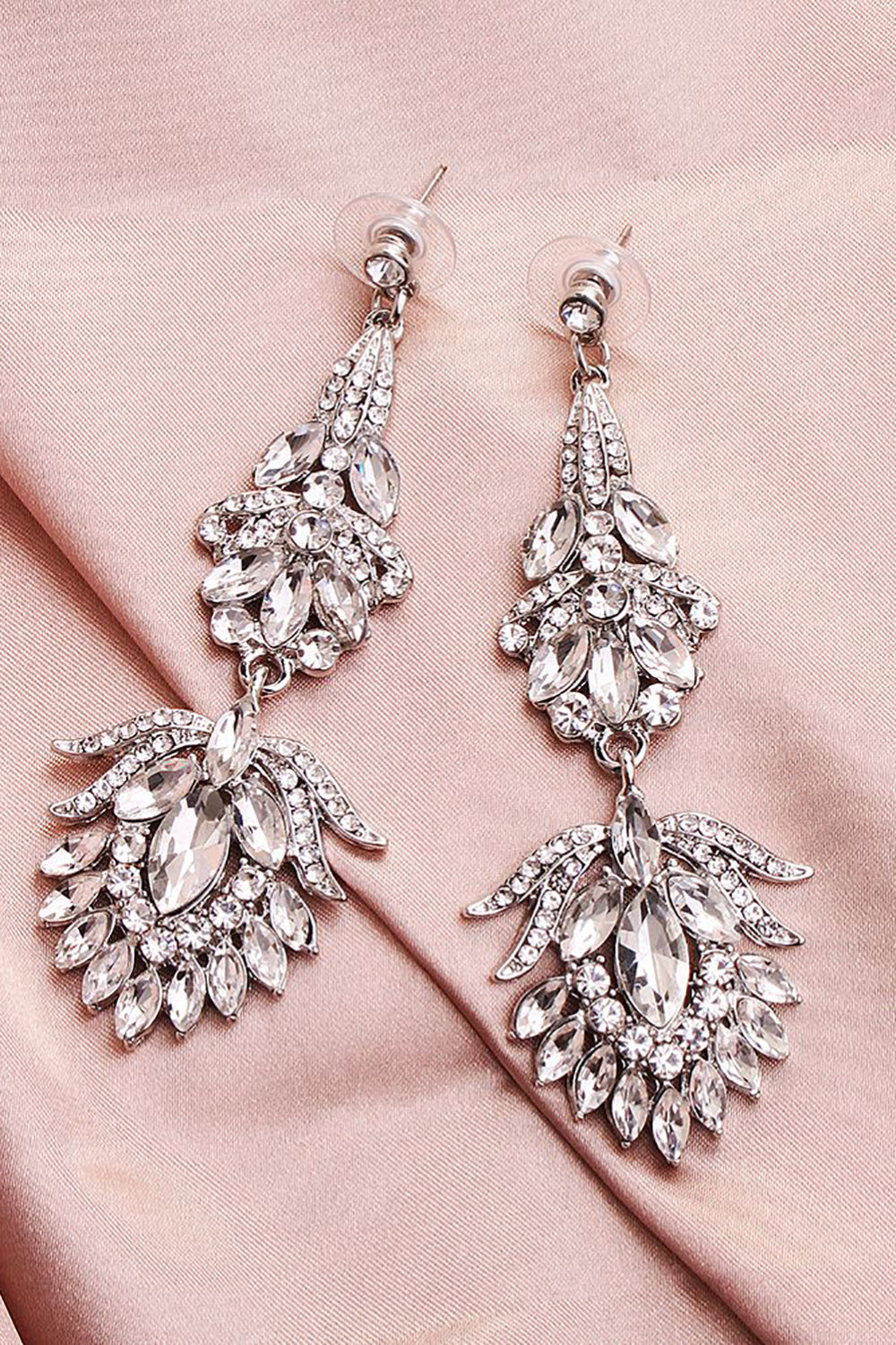 Enkle Rhinestone brudeøreringe