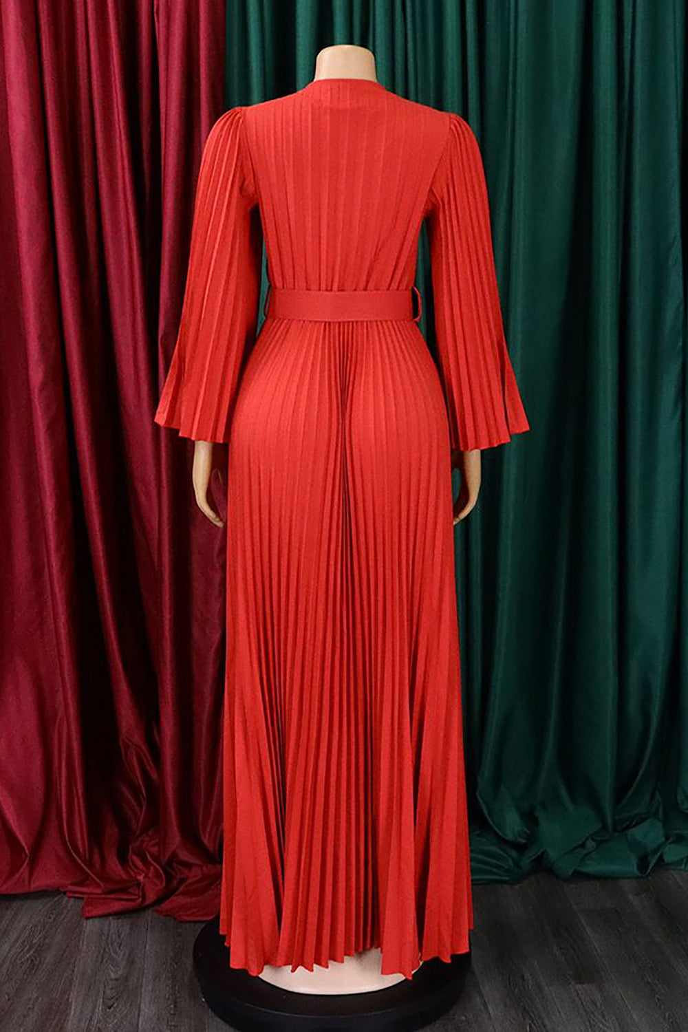 Himmelblå plisseret lang brudekjole